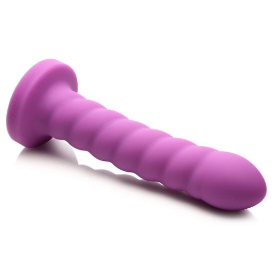 Picture of 21X Soft Swirl Silicone Rechargeable Vibrator with Control - Violet