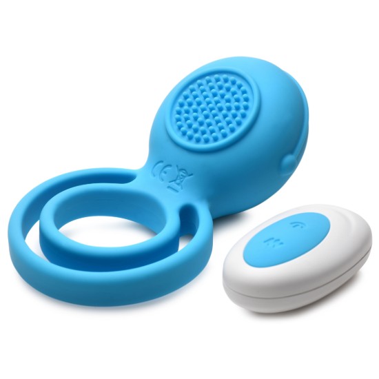 Picture of Love Loops 10X Silicone Cock Ring with Remote - Blue