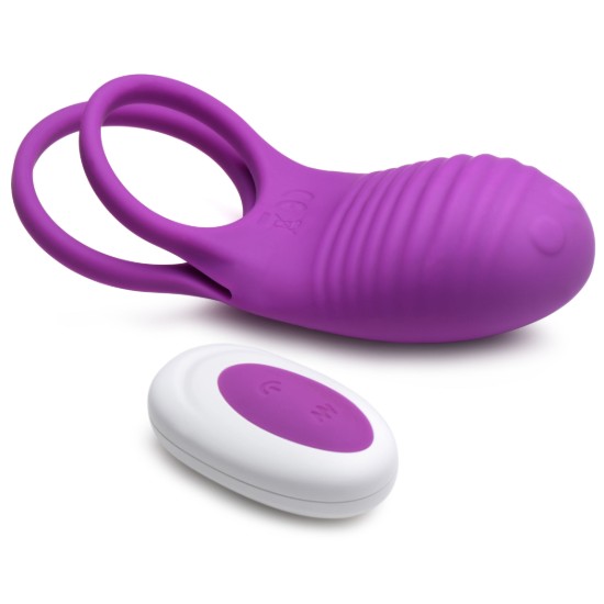 Picture of Love Loops 10X Silicone Cock Ring with Remote - Purple