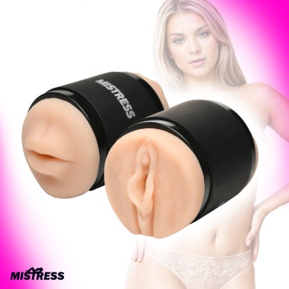 Picture of Double Shot Mouth and Pussy Stroker - Light