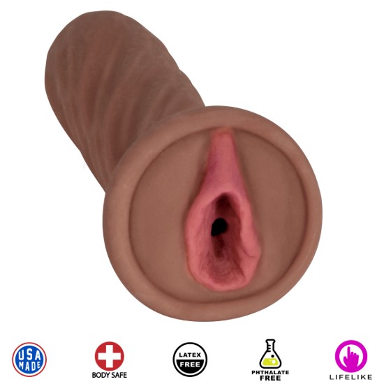 Picture of Mistress Natalia BioSkin Vibrating Pussy Stroker- Brown