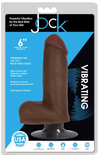 Picture of Jock Dark Vibrating Dildo with Balls - 6 Inch
