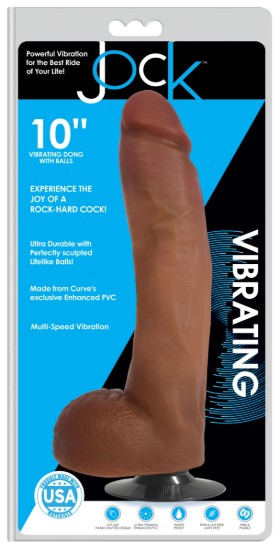Picture of Jock Medium Vibrating Dildo with Balls - 10 Inch