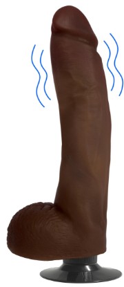 Picture of Jock Dark Vibrating Dildo with Balls - 10 Inch