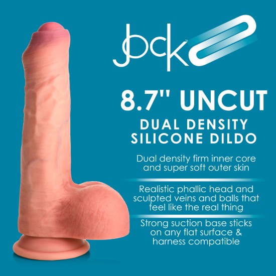 Picture of 8.7 Inch Dual Density Uncut Dildo with Balls