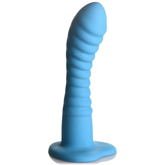 Picture of Ribbed Silicone Blue Dildo