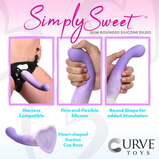 Picture of Slim G-Spot Silicone Purple and White Dildo