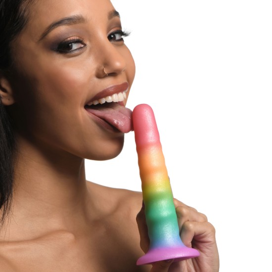 Picture of Zigzag Rainbow Silicone Dildo