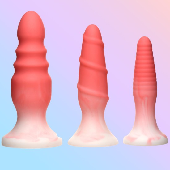 Picture of 3 Piece Silicone Butt Plug Set - Pink