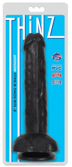 Picture of Thinz 8 Inch Slim Dildo with Balls - Black