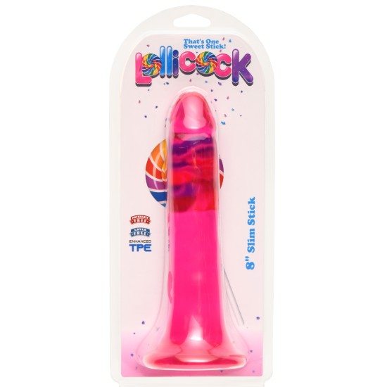 Picture of 8 Inch Slim Stick Cherry Ice Dildo