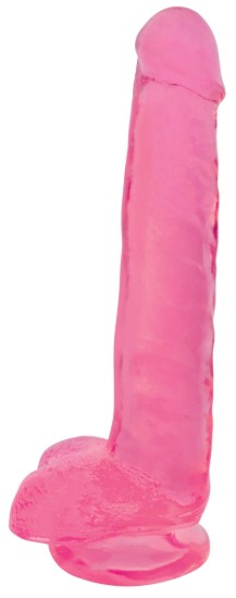 Picture of 8 Inch Slim Stick with Balls Cherry Ice Dildo