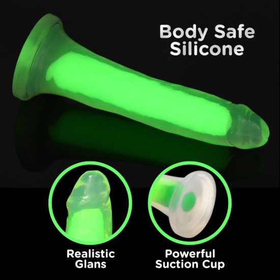 Picture of 7 Inch Glow-in-the-Dark Silicone Dildo - Green