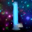 Picture of 7 Inch Glow-in-the-Dark Silicone Dildo with Balls - Blue