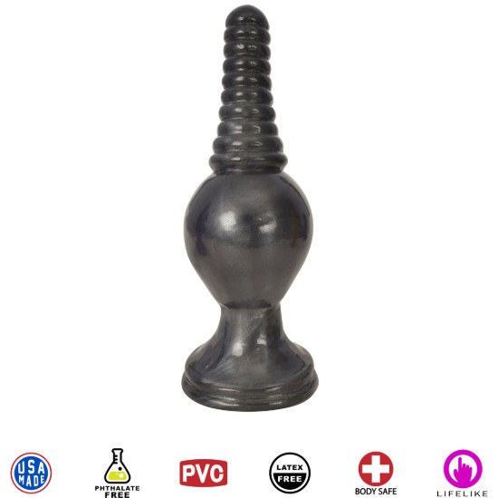 Picture of The King Ribbed Tip Anal Plug - Black