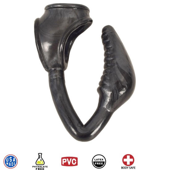 Picture of The Earl Cock and Ball Ring with Anal Plug -Black