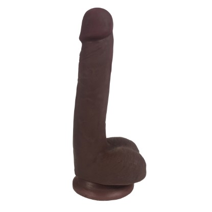 Picture of Easy Riders 7 Inch Dual Density Dildo With Balls - Brown