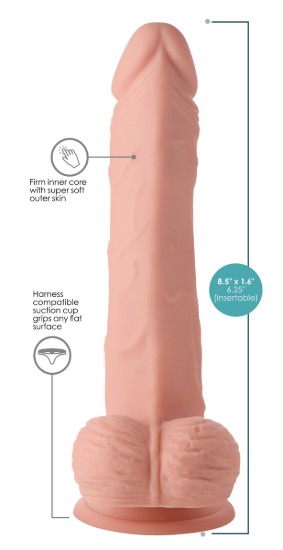 Picture of Thrusting and Vibrating 8 Inch Dildo - Light