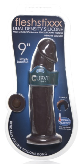 Picture of Silexpan Dark Hypoallergenic Silicone Dildo - 9 Inch