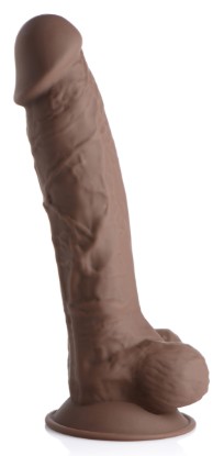 Picture of Silexpan Dark Hypoallergenic Silicone Dildo with Balls - 8.5 Inch