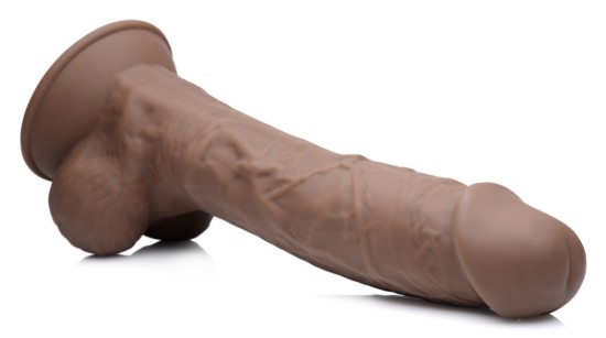 Picture of Silexpan Dark Hypoallergenic Silicone Dildo with Balls - 8.5 Inch