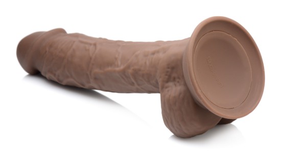 Picture of Silexpan Dark Hypoallergenic Silicone Dildo with Balls - 8.5 Inch