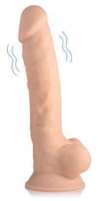 Picture of 8 Inch Silexpan Hypoallergenic Silicone Vibrating Dildo - Light