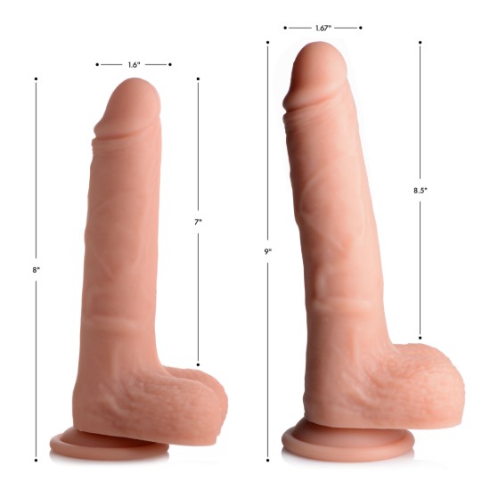 Picture of Vibrating and Rotating Remote Control Silicone Dildo with Balls - 8 Inch