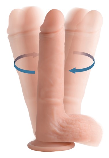 Picture of Vibrating and Rotating Remote Control Silicone Dildo with Balls - 9 Inch