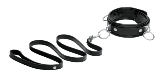 Picture of Isabella Sinclaire 3 Ring Leather Collar with Leash