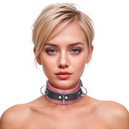 Picture of Strict Leather Deluxe Locking Collar - Pink and Black
