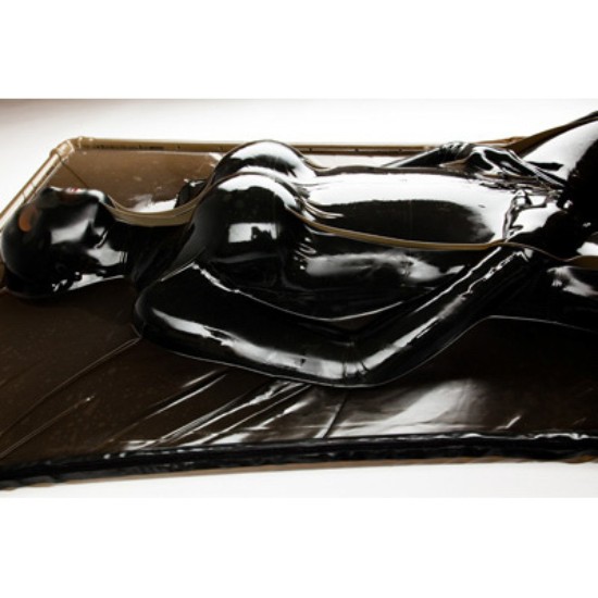 Picture of Extreme Black Latex Vacuum Bed