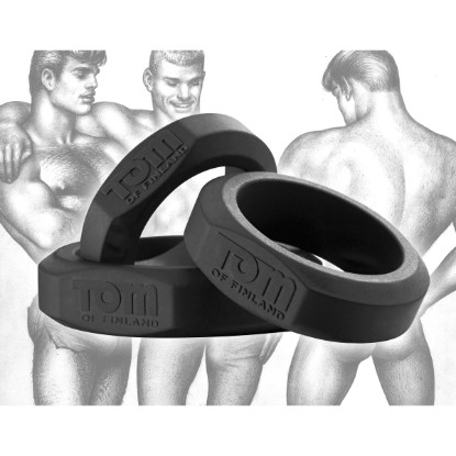 Picture of Tom of Finland 3 Piece Silicone Cock Ring Set - Black