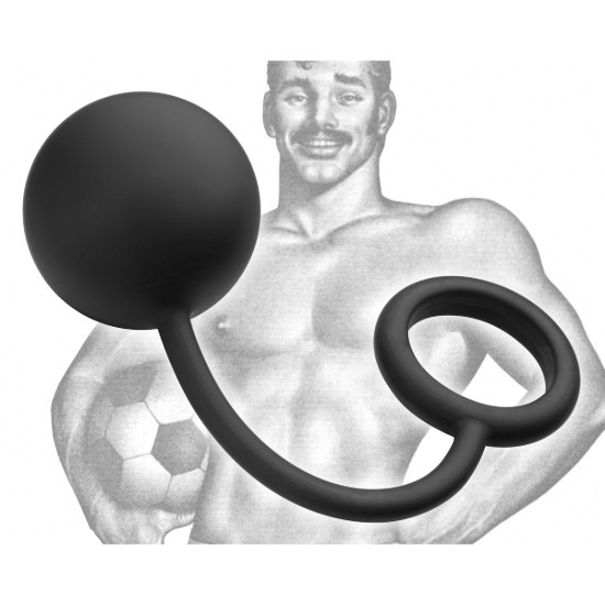 Picture of Tom of Finland Silicone Cock Ring with Heavy Anal Ball