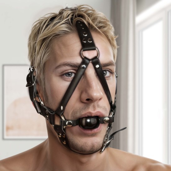 Picture of Leather Ball Gag Harness