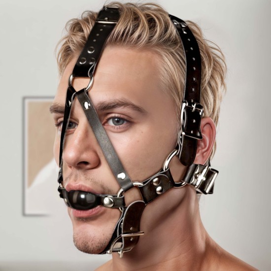 Picture of Leather Ball Gag Harness
